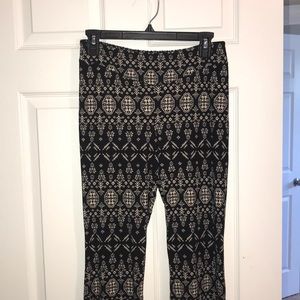 Print stretch lounge pants, flared bottoms